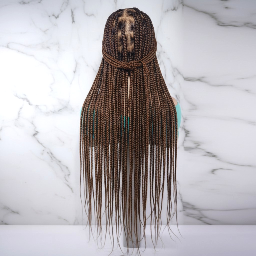 Braided Wig. Lage Knotless Braids. 360 Full Lace cap with Baby Hair. 40 inches