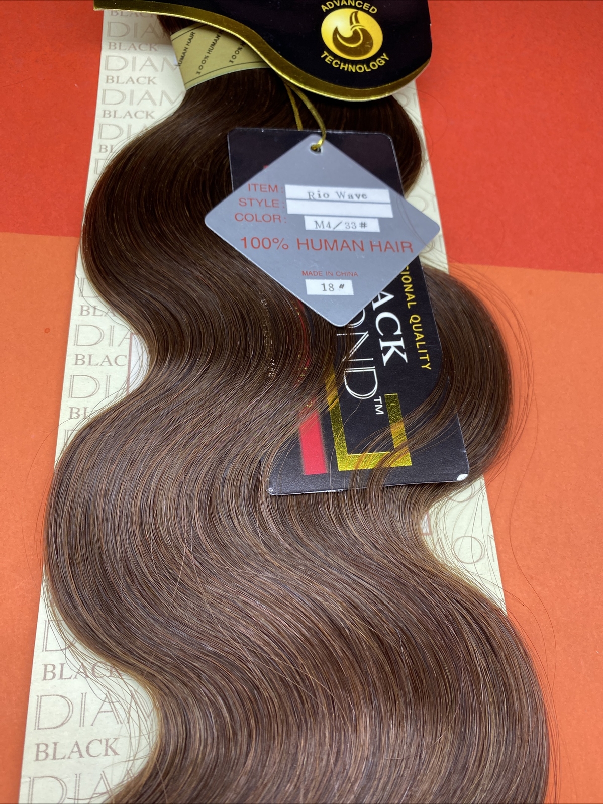 BLACK DIAMOND Human Weave Hair_RIO_WAVE_18″_#M4/33