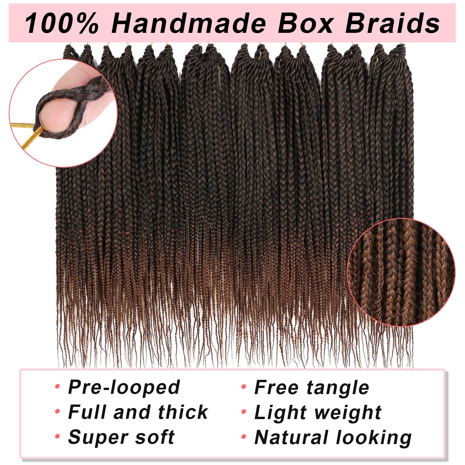 Xtrend 14 Inch Braids Crochet Hair 144 Strands Pre-Looped Knotless Medium