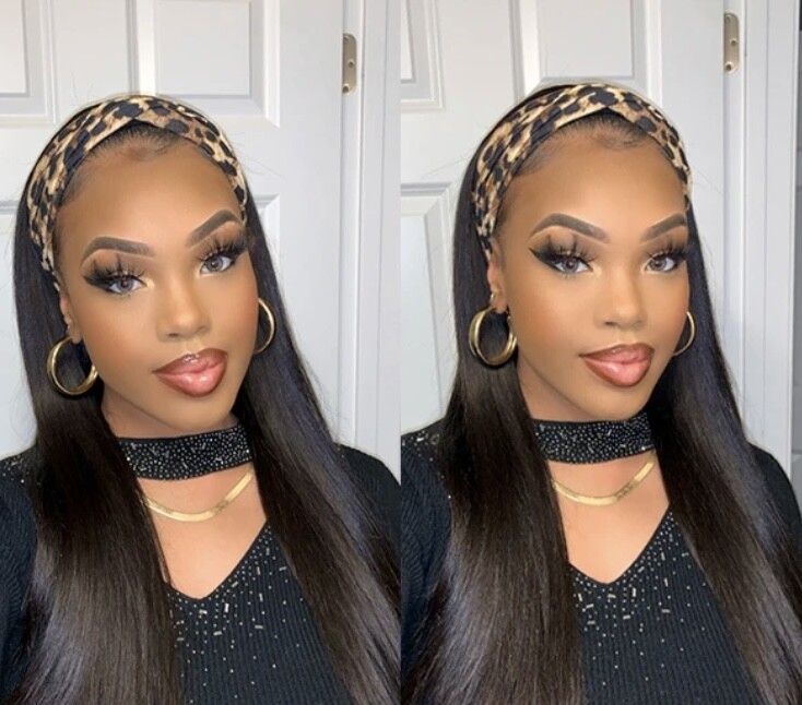 Headband Wig Synthetic Hair Non Lace front wig with 3 headbands included