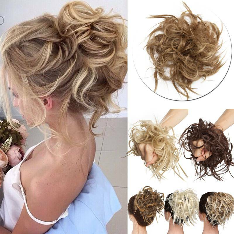100% Real X-Large Messy Bun Hair Piece Scrunchy As Human Hair Extension Ponytail