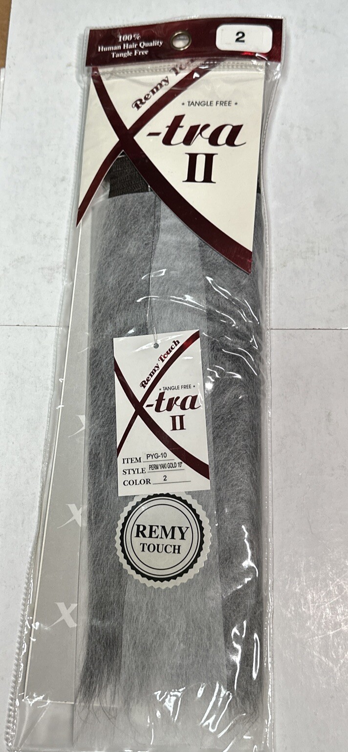 10″ 100% Human Hair Quality Remy Touch Tangle Free Yaki Hair Extensions Color 2
