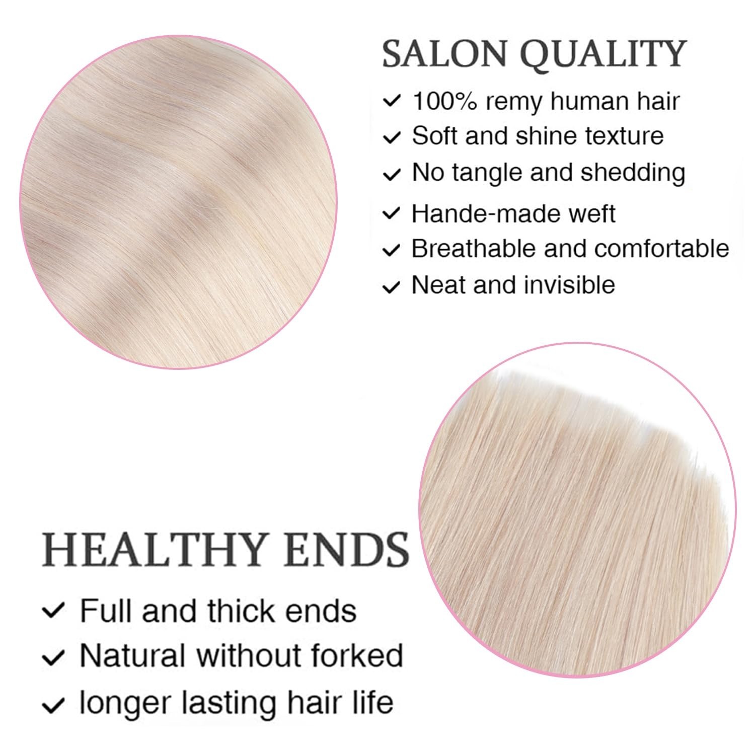 22 Inch Clip-In Real Remy Human Hair Extensions – Platinum Silver Gray 120g, 7 P