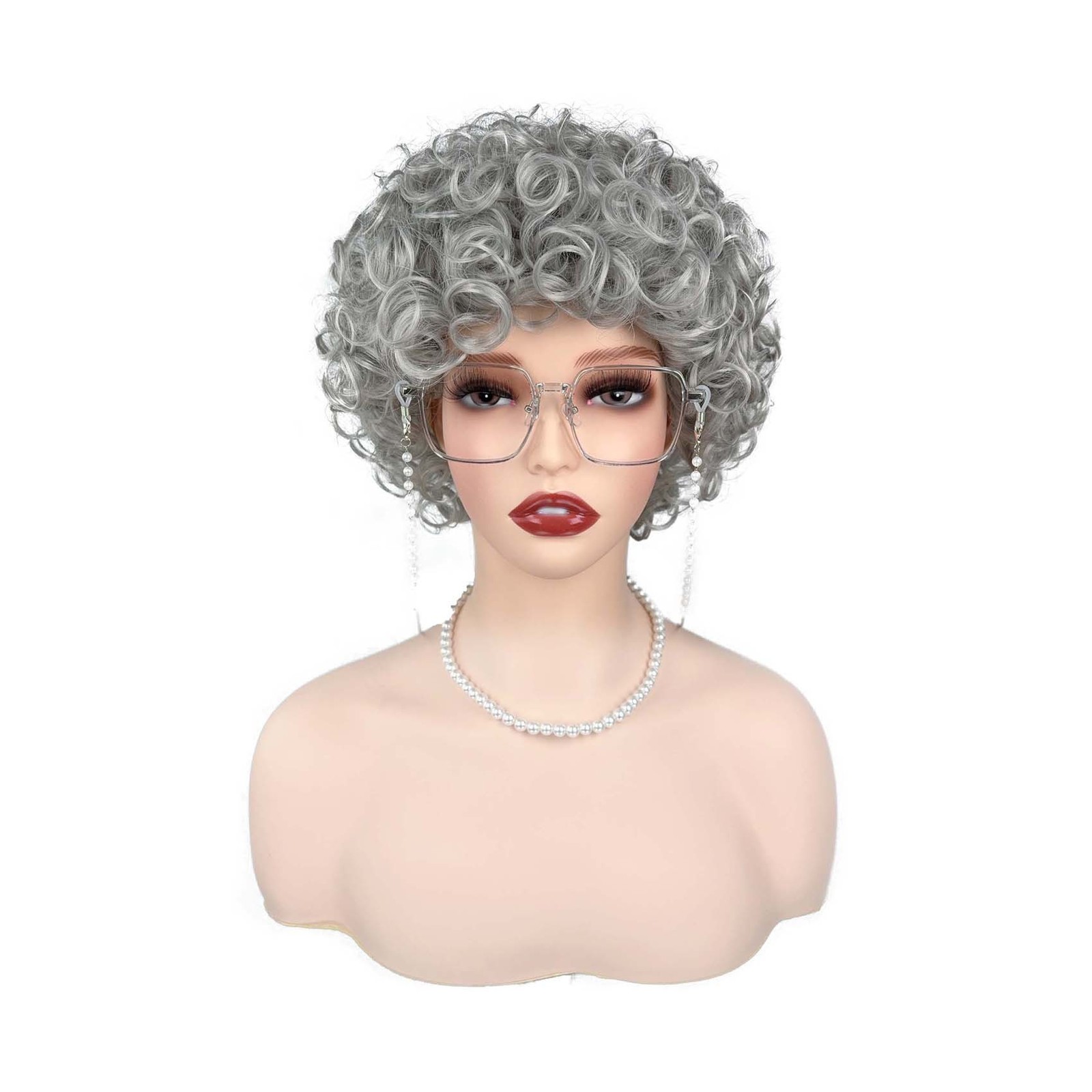 6in Women’s Short Curly Synthetic Wig Heat Resistant Cosplay Halloween Party
