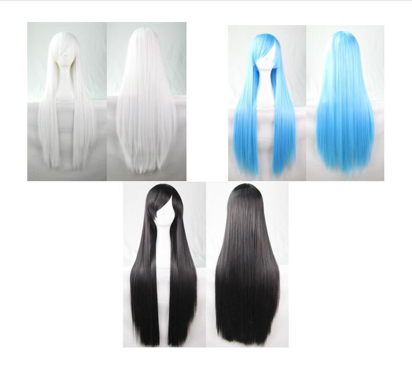 Lady 80cm Long Straight Wigs Fashion Cosplay Costume Hair Anime Party Hairpiece