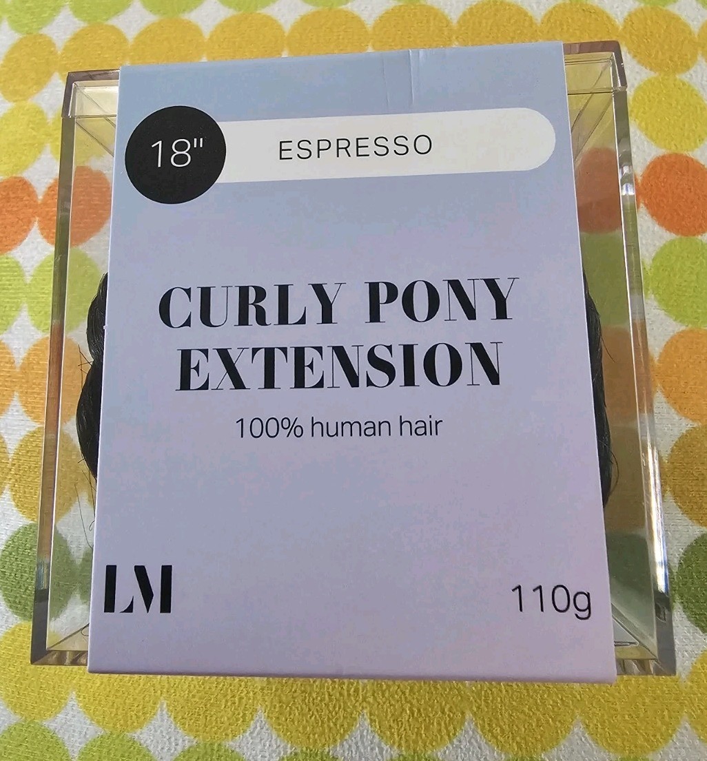 NEW Locks & Mane Hair Extensions 18″ Curly Pony Espresso 100% Human Hair 110g