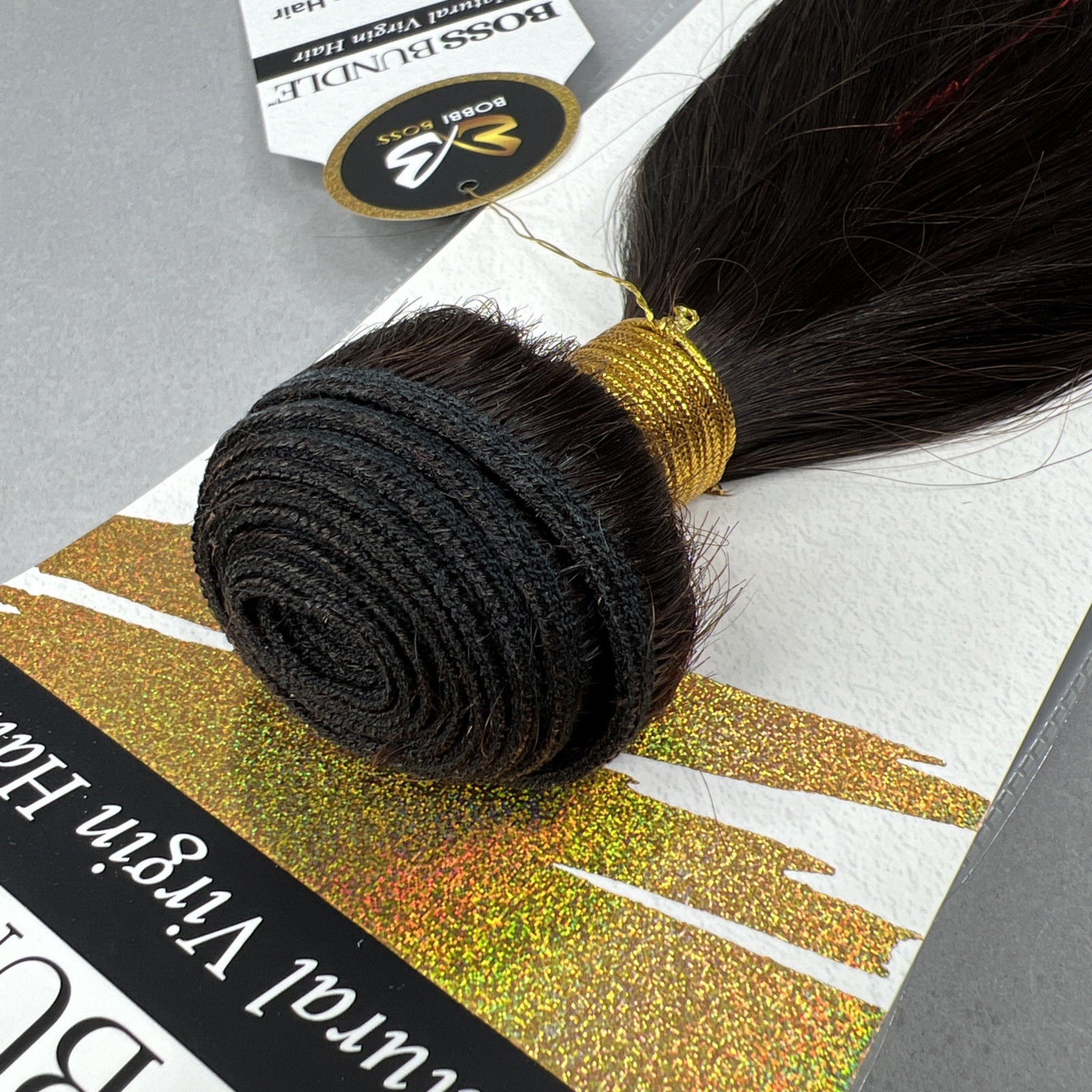 18” Natural Brown Boss Bundles Yaki Straight 100% Human Hair Track Extensions