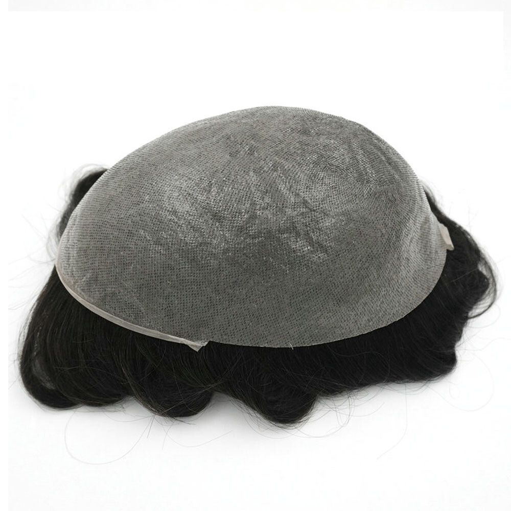 Mens Toupee Invisible Real Human Hairpiece Full Poly Thin Skin PU Wigs 8×10