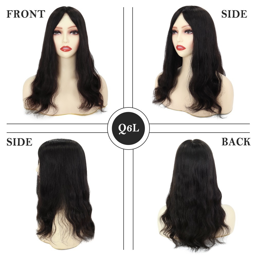 Wig For Womens Human Hair Replecement System Lace Poly Skin Medium Hairpieces Q6