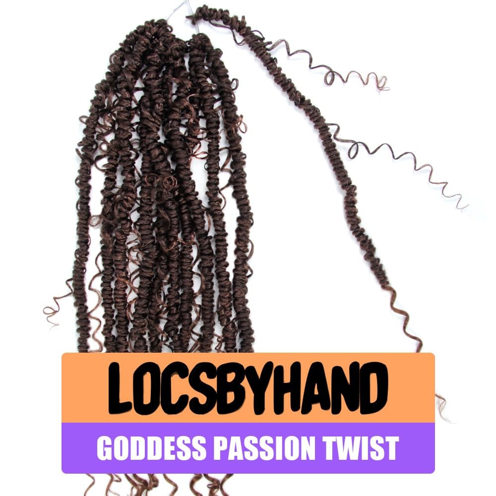 Locsbyhand Boho Crochet Passion Twist Hair Pre Looped 12 Inch Goddess Passion
