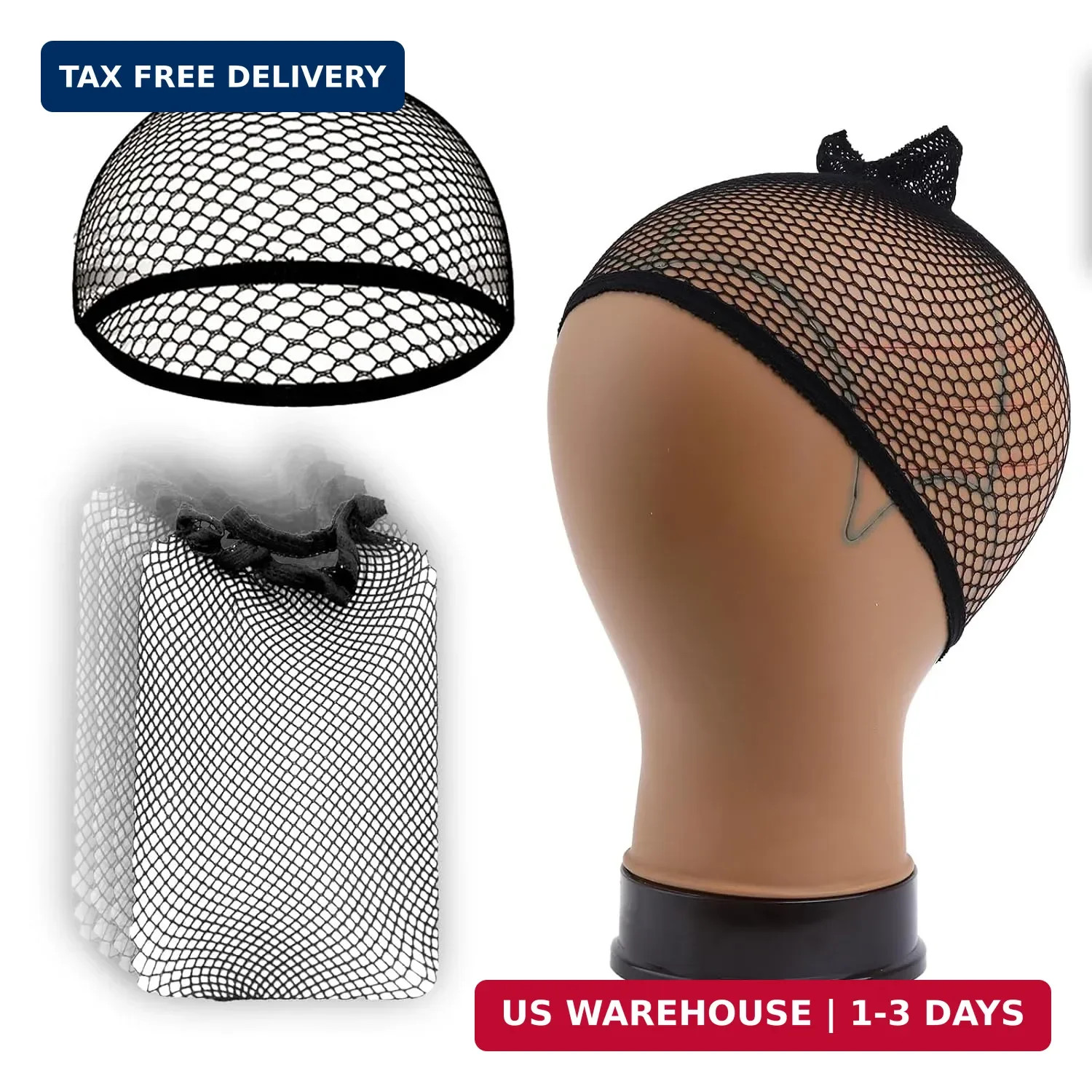 Smilco 10-Piece Mesh Wig Caps & Fishnet Hair Net for Women, Nylon Weaving Net fo