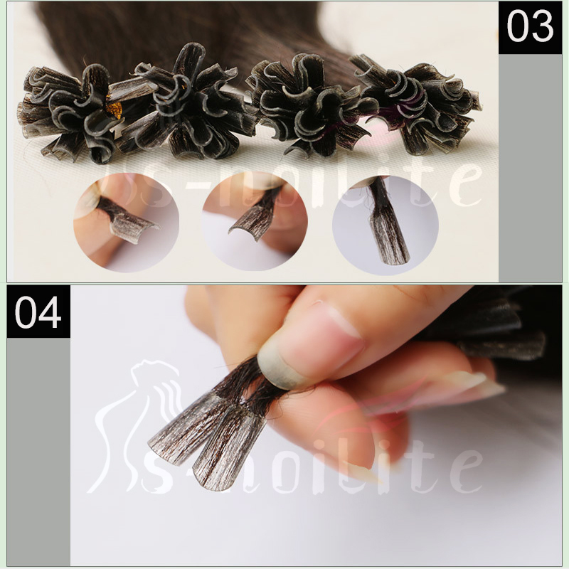 50/100/200S 7A Pre Bonded Keratin U Tip Nail Remy Real Human Hair Extensions 1g