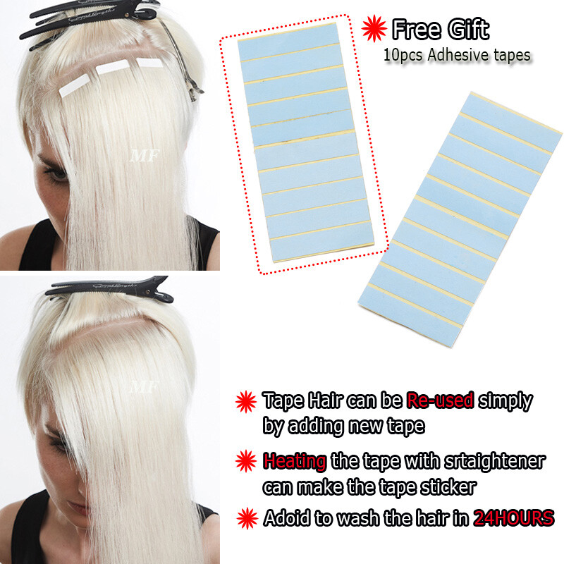 CLEARANCE 100% Remy Remy Tape In Human Hair Extensions Skin Weft Thick Glue AAA+