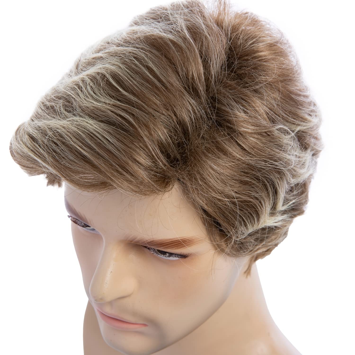 Beweig Men Short Blonde Wigs Layered Mixed Wig 22.5 Inch,