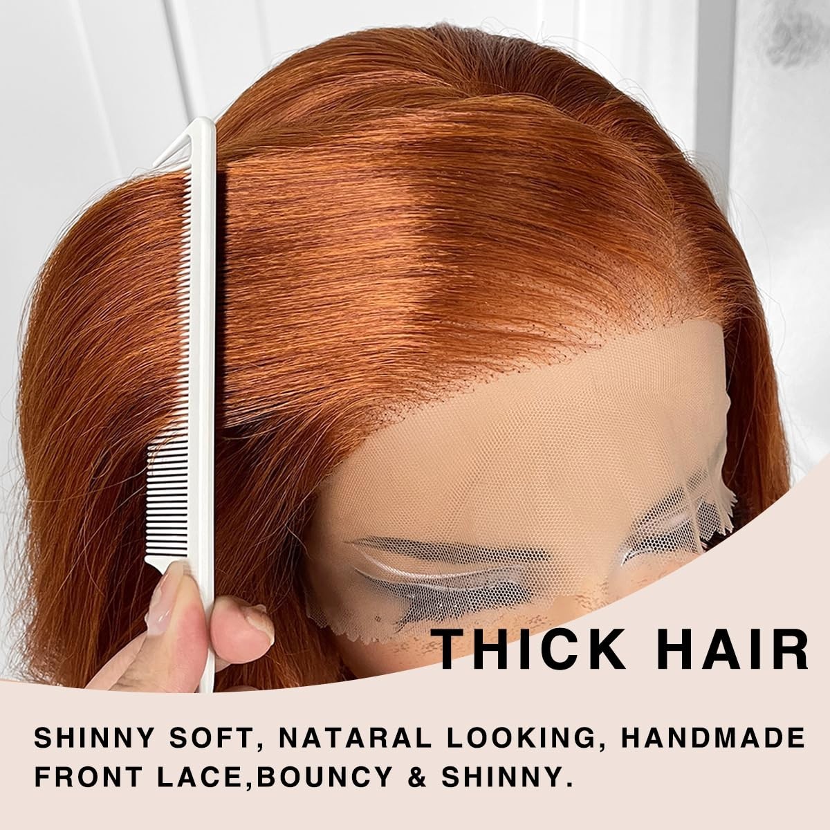 LACE FRONT WIG HUMAN HAIR BLENDED BODYWAVE GINGER