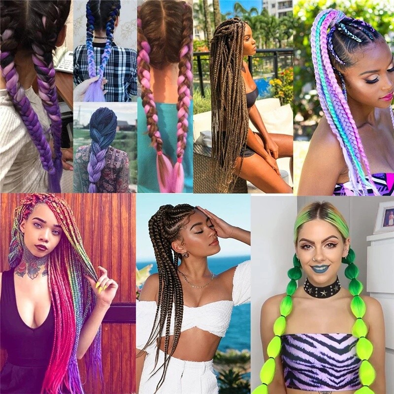 1 Pack 100g 24Inch Synthetic Hair Braids Hair Crochet Braiding Hair Extensions