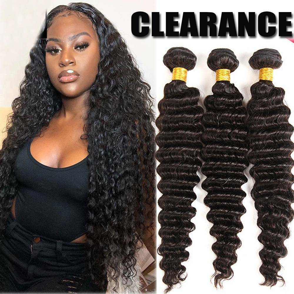 Deep Wave 3Bundles/300G Brazilian Virgin Human Hair Extensions Weave 12-30inch F
