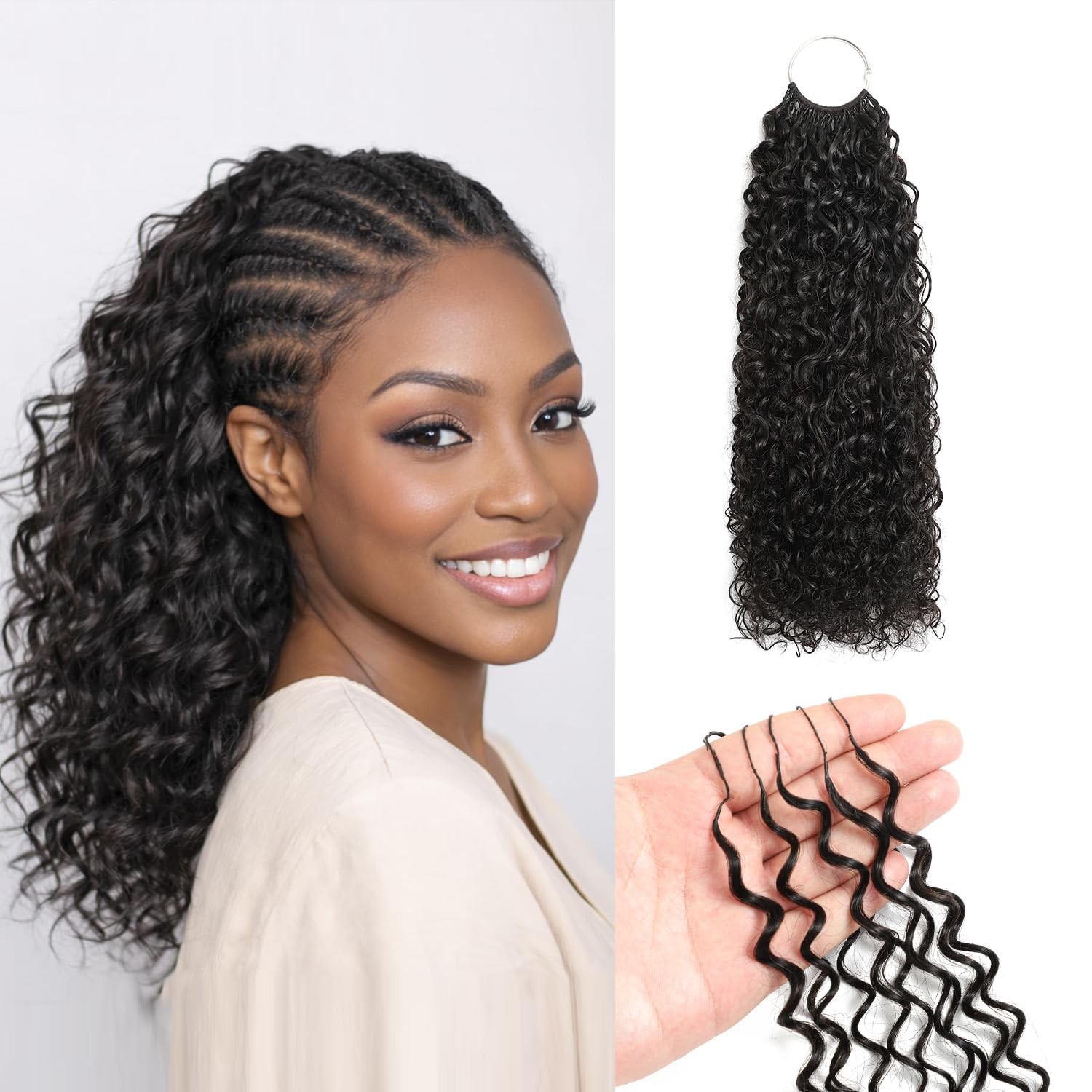 Feather Crochet Human Hair for Black Women Deep Curly 18 Inch PreSeparated 60…