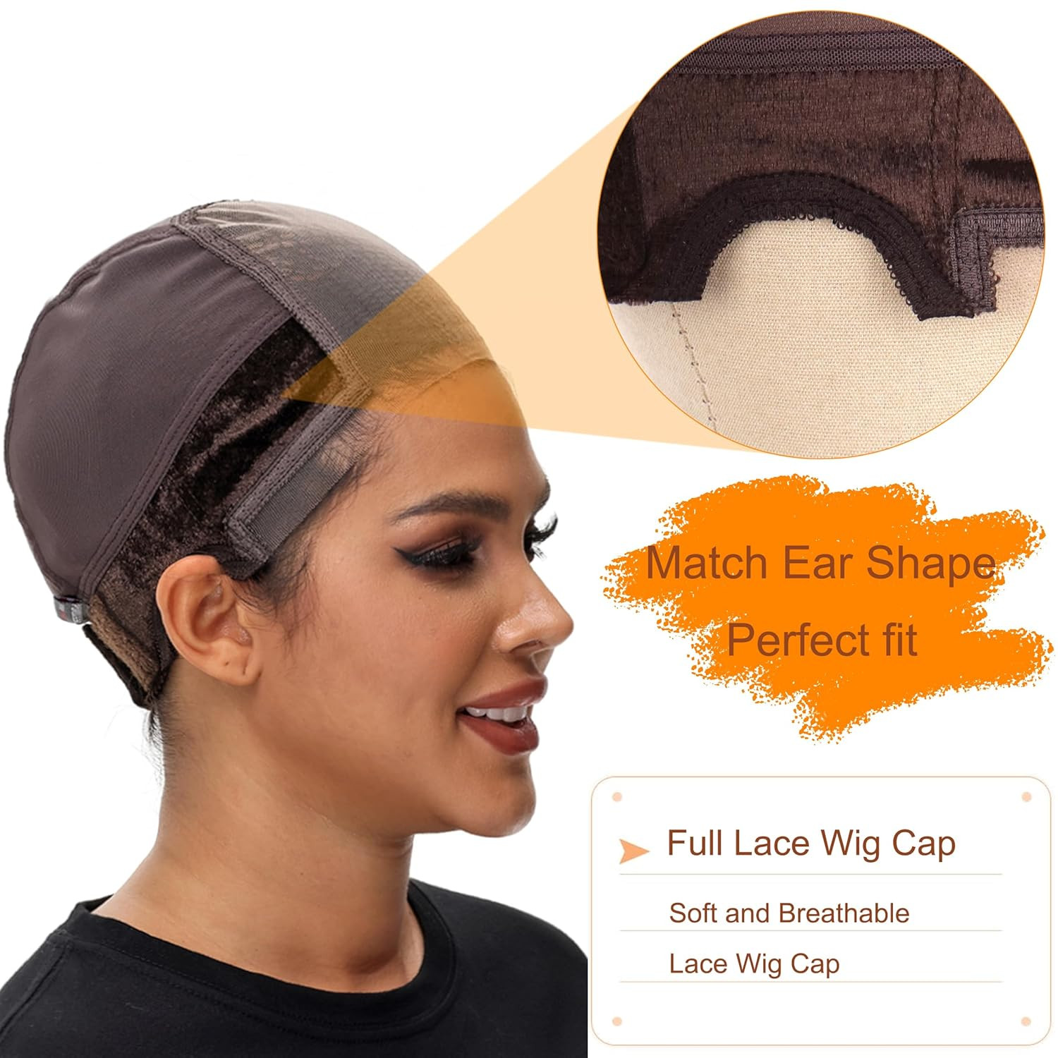 PORSMEER Wig Cap with Grip Band for Keeping Wigs in Place, More Full Cap 4X5 Inc