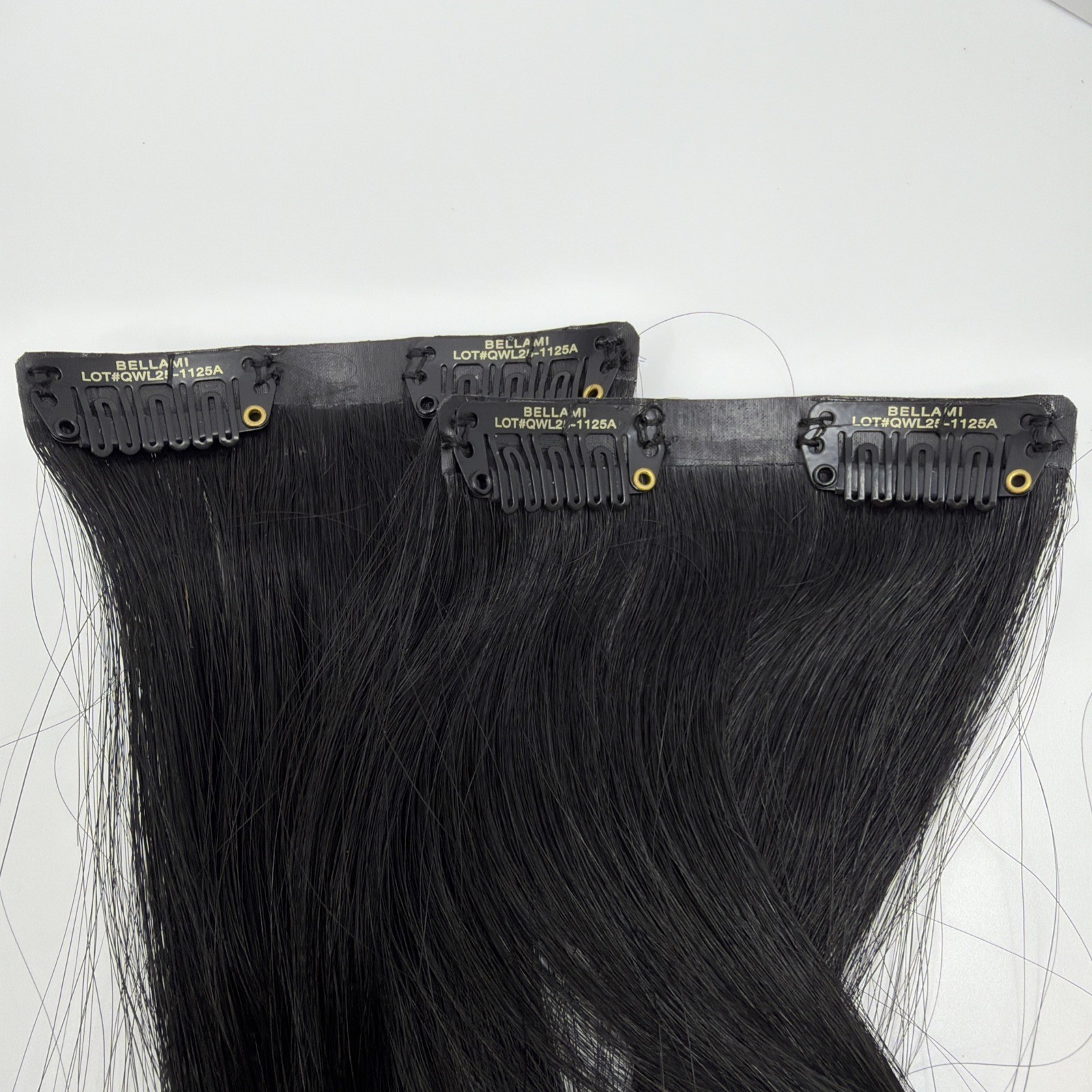 Bellami Halo Pro Hair Extension 20” Jet Black #1 Open Box Styled Once Remy Hair