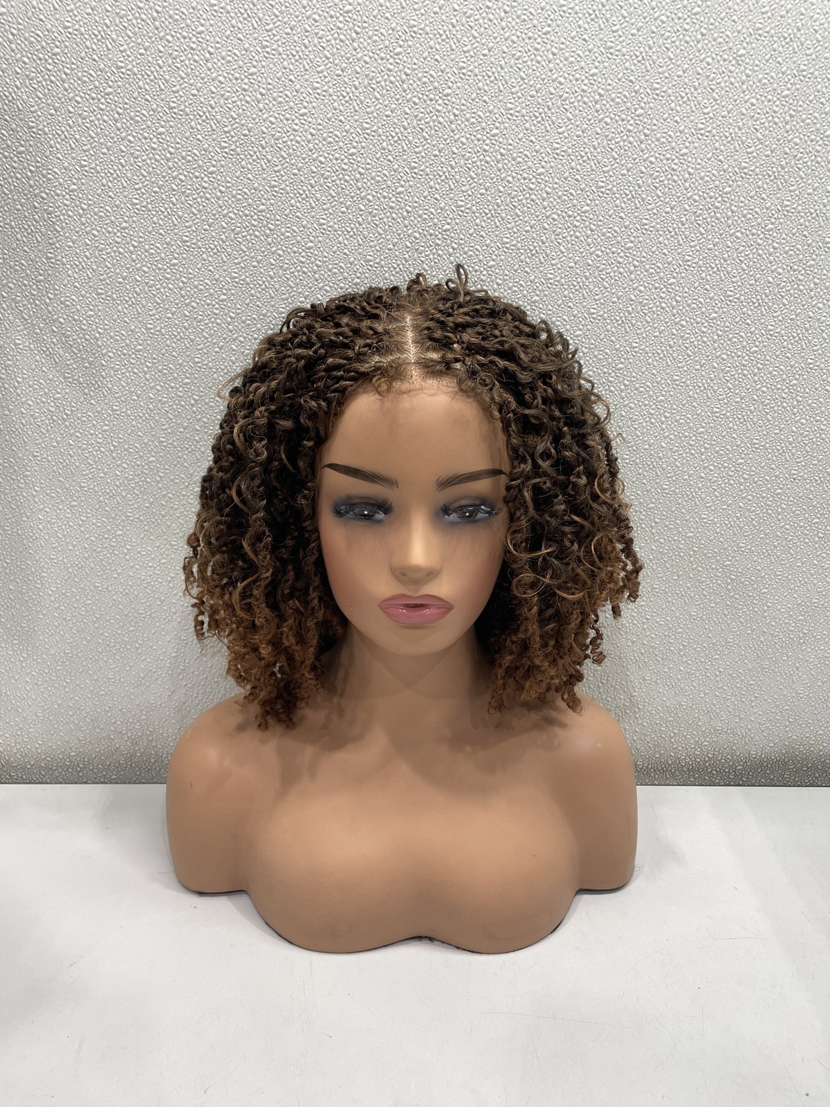 Frodio Veralux Fiber Micro Twist Curly Dreadlock Lace Front Glueless Wig, 12″