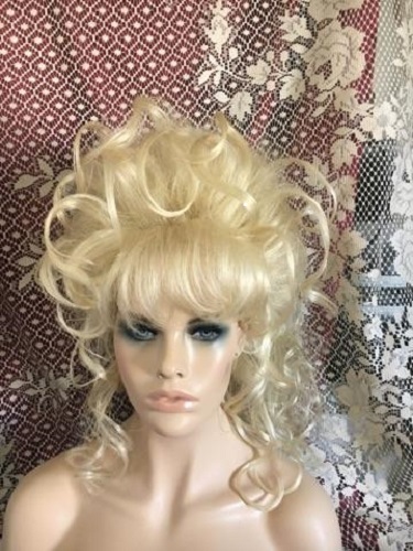 SIN CITY WIGS BLONDE BABE LONG SEXY SULTRY LOOSE CURLS MESSY french twUPDO BANGS