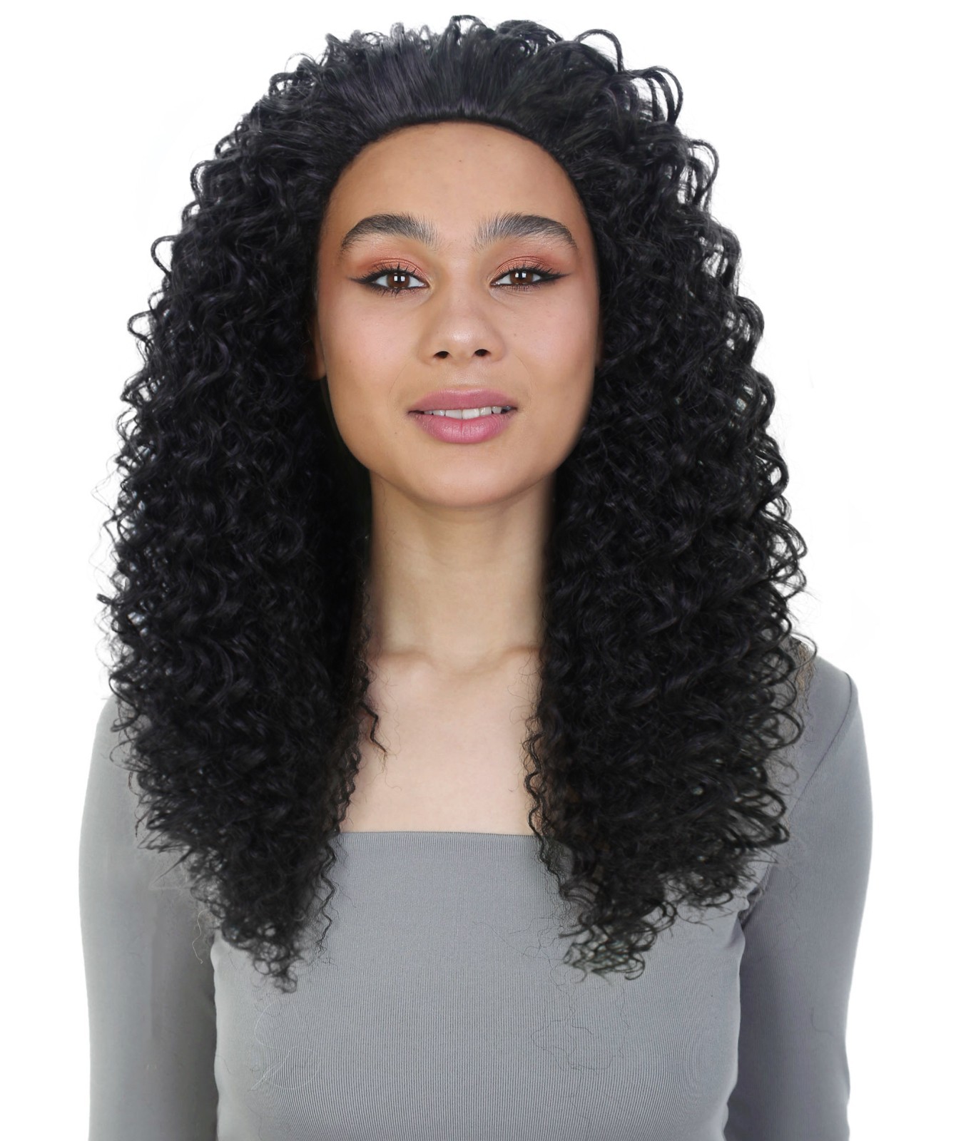 LUXLUXE Isadora Curly Body Waves 22.5 in Long Half Wig Half Cap Wig BH-0004