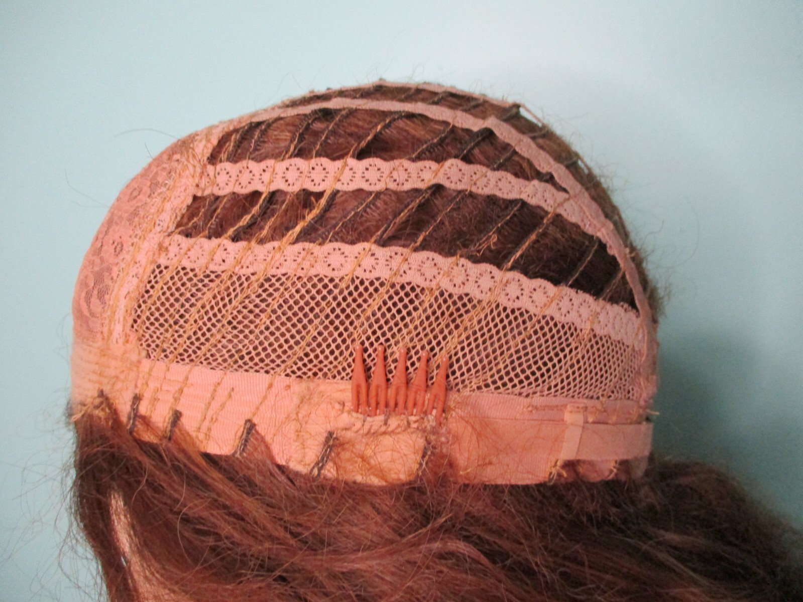 28″ medium brown long wavy thick WIG with combs – BIG WIG – big hair