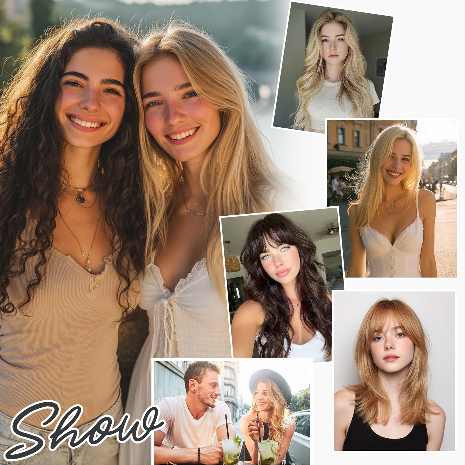 Charites Halo Hair Extensions Real Human Hair Invisible Wire Extensions