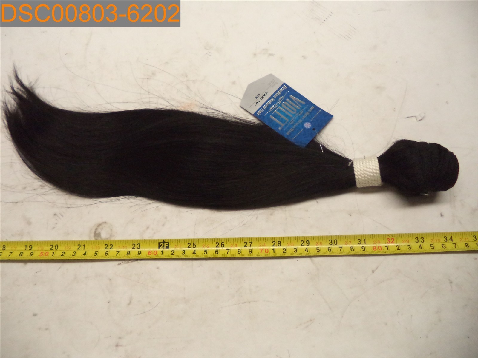 Violet YAKI16″ Hair Extensions #1B, 100% Remy Brazilian Natural Hair