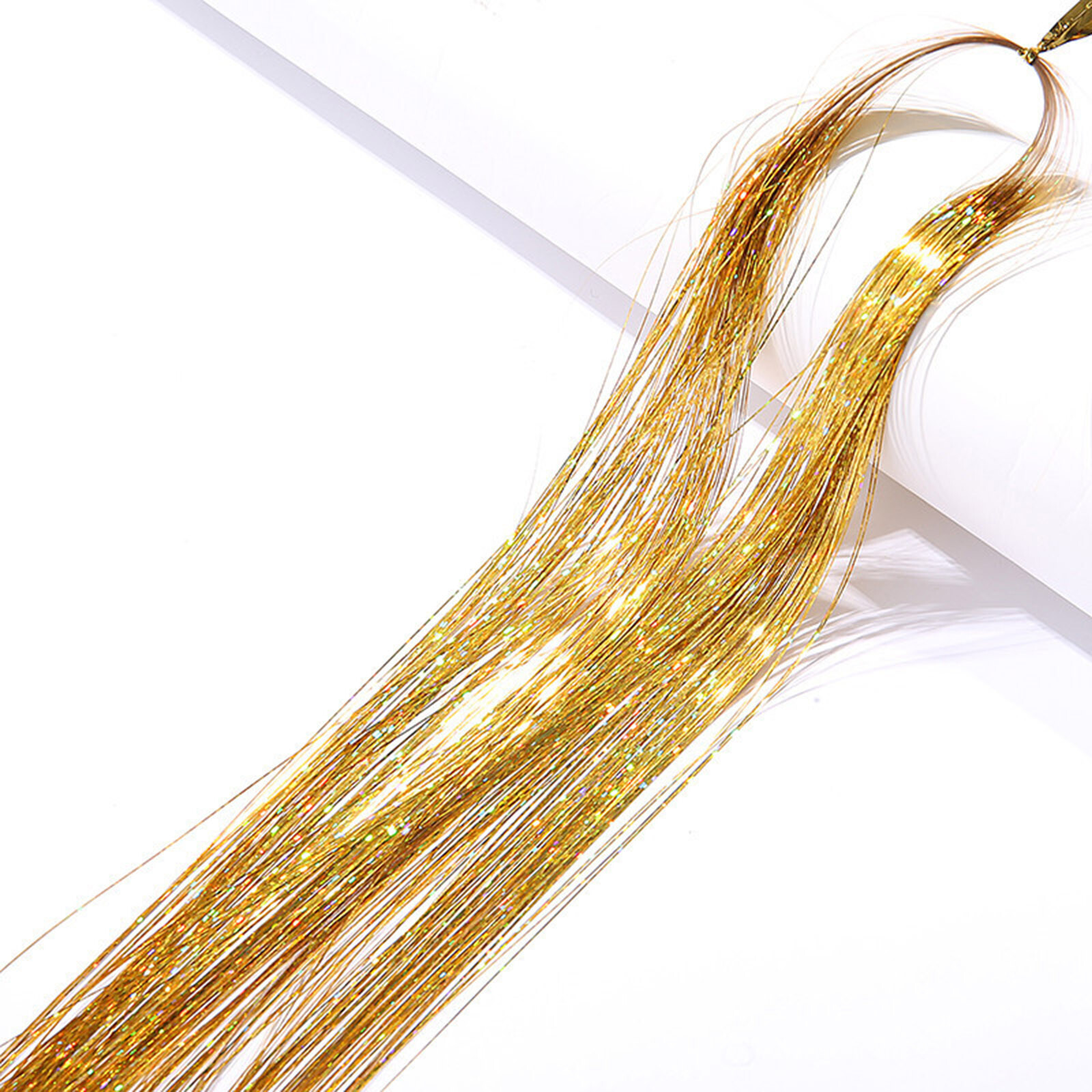 47 Inches Hair Extension Tinsel Kit with Tool 12 Mixed Colors 2400 Strands F7M6