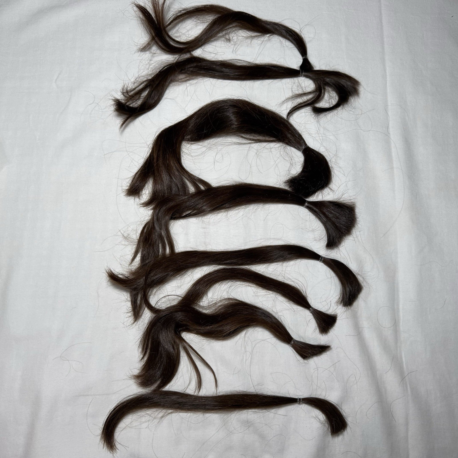 Real Human Hair Ponytails, Natural Brown Auburn , Cut from Donor, Thick 13” 11”