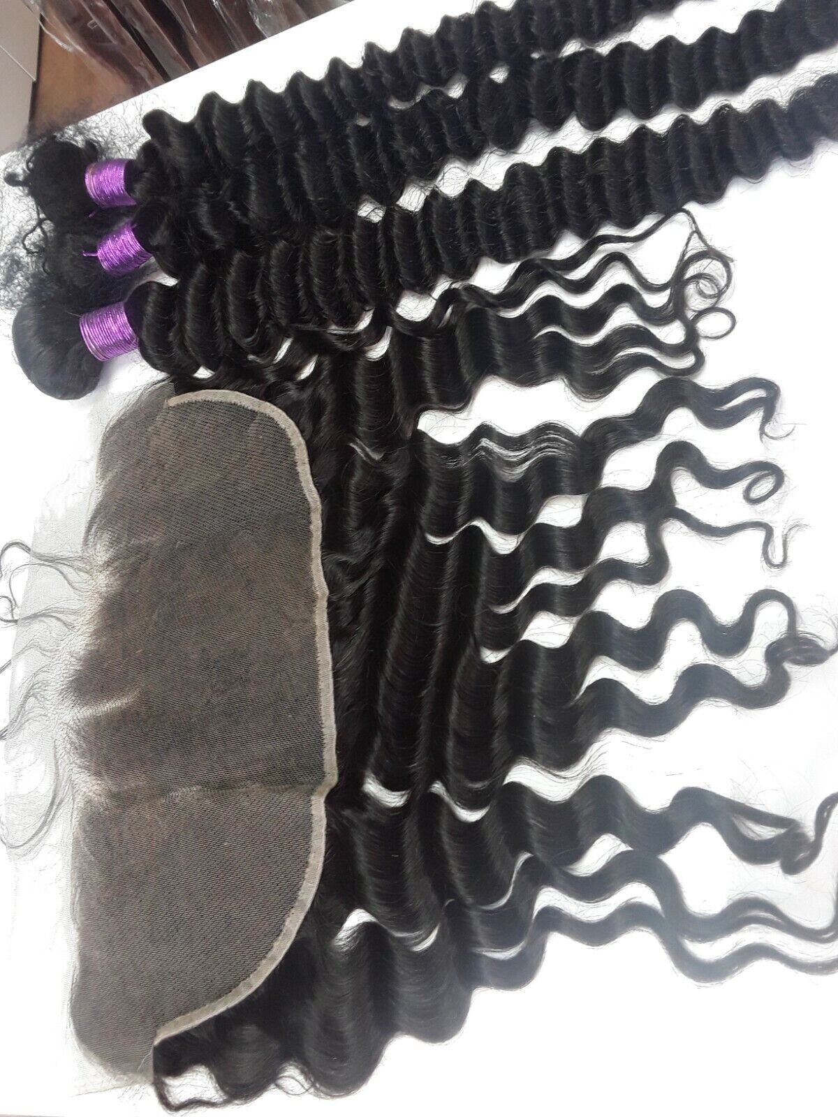 12A 26+26+26&18INCH 13X6 WIDER FRONTAL CAMBODIA VIRGIN HUMAN HAIR DEEP WAVE 410g