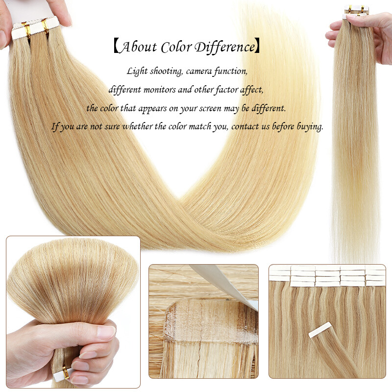THICK Real Remy Tape in Skin Weft Human Hair Extensions Full Head Ombre 80PCS