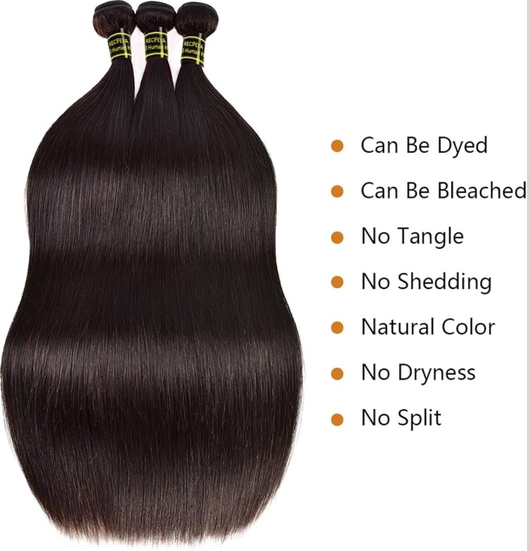 Straight Bundles Human Hair 24 26&28 Inch 100% Unprocessed Brazilian Remy Virgin