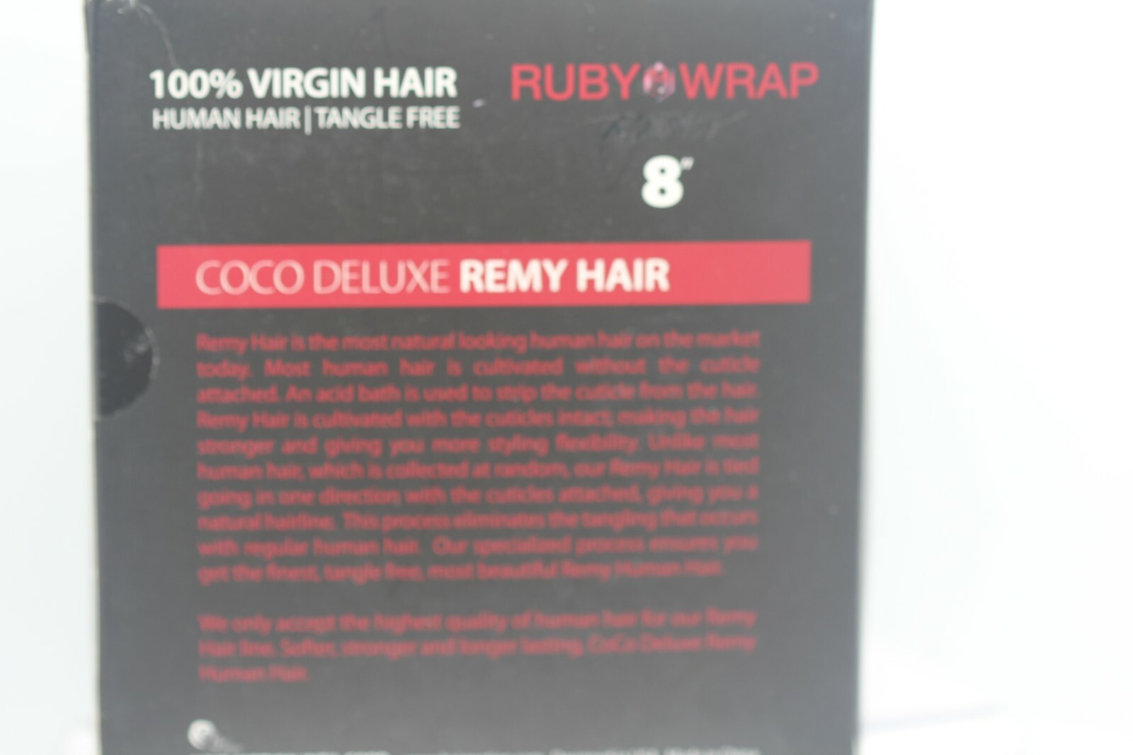 CoCo Deluxe Remy Tangle free 100% Virgin Human Hair Ruby Wrap 8 ” P730~ H21