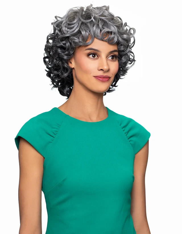 Foxy Silver ALICIA Wig, Curly Short, Soft defined ringlets, Volume
