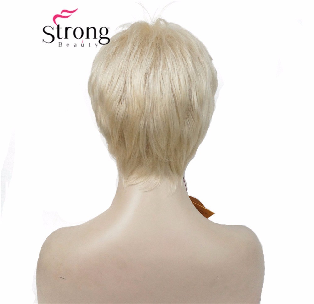 Super Short Layered and Spikey Blonde Black Shaggy Synthetic Wig Women Wigs