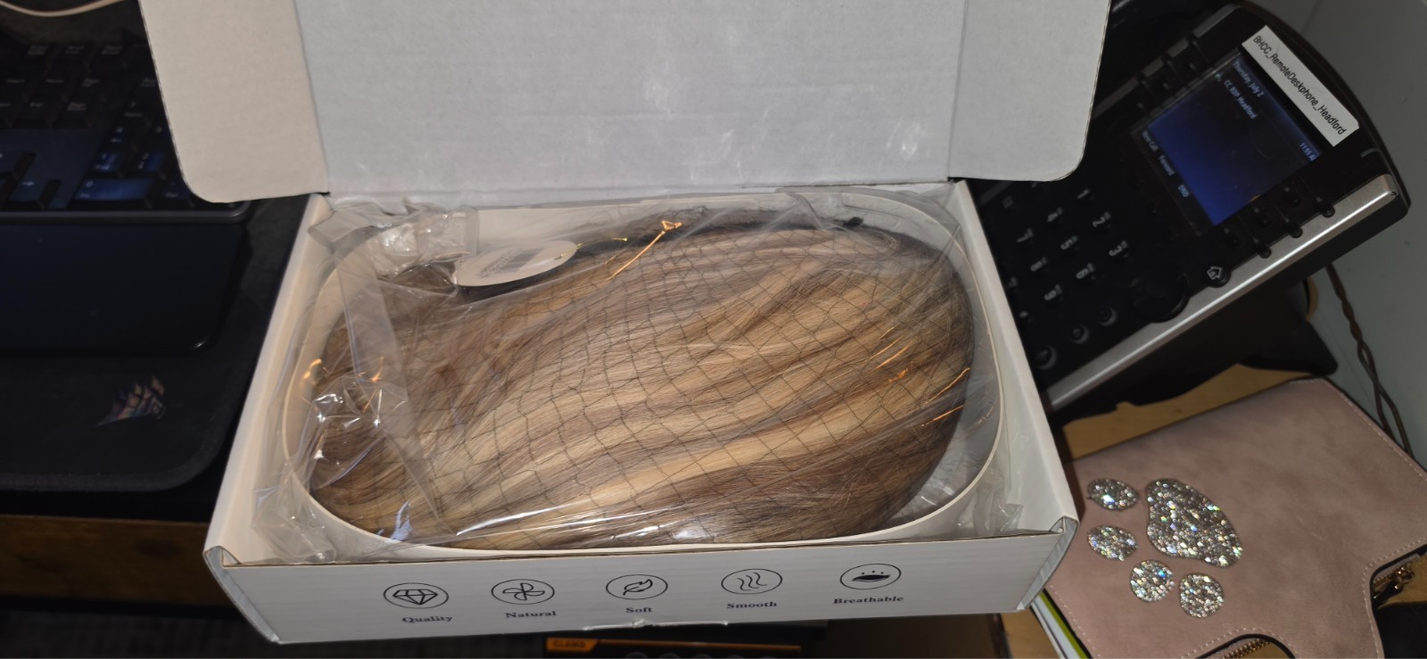 Brand new never tried onstarluck human hair blend light blonde light brown ombre