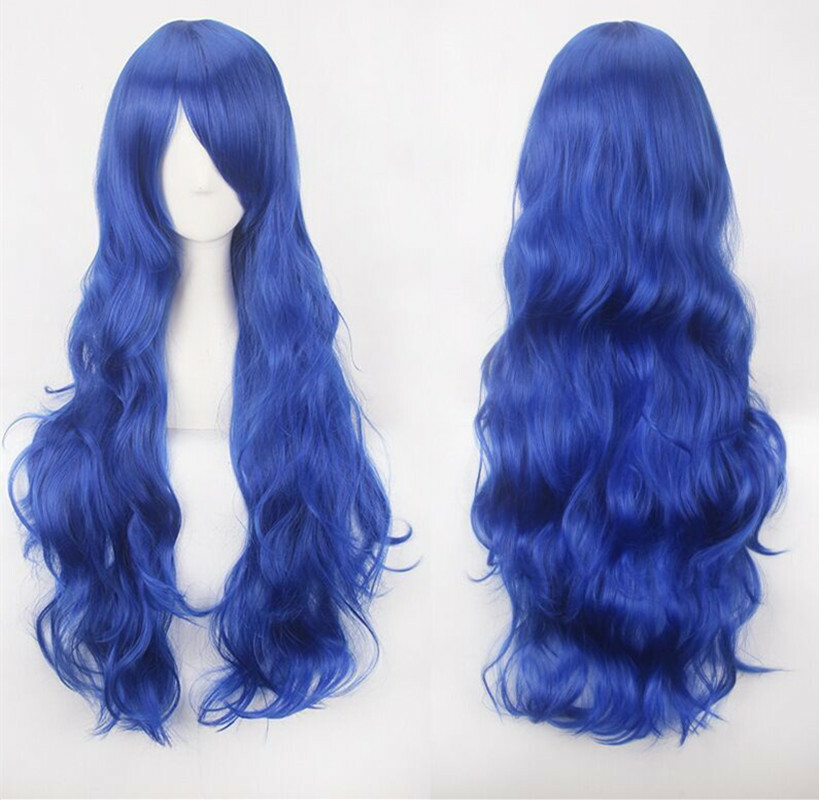 80cm 31 Inch Women Long Curly Wavy Halloween Wig Fashion Costume Party Cosplay