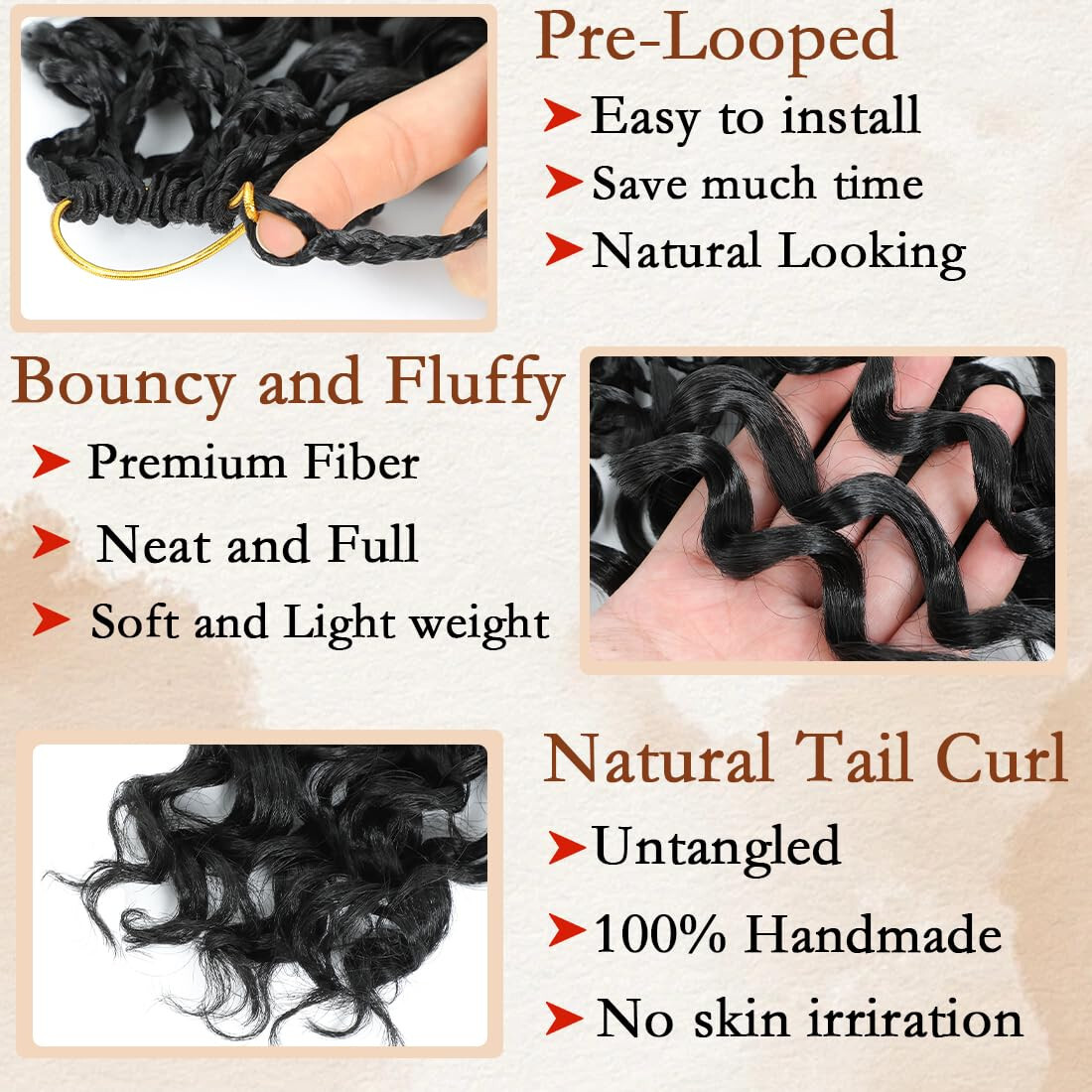 Pre looped Gogo Curl Crochet Hair 12 Inch 8 Packs Pre twisted Short Curly Cro…