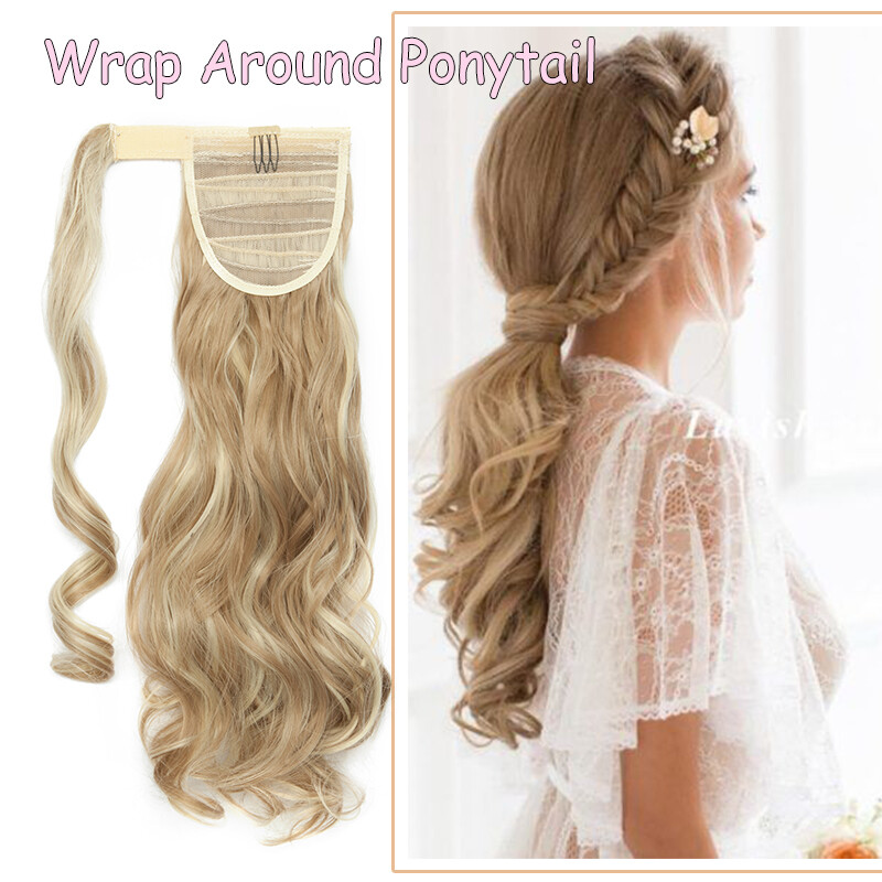 Ponytail Clip In As Human Pony Tail Hair Extension Real Long Thick Curly Wavy