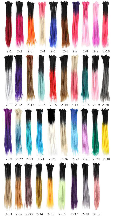 Fashion Dreadlock Hair Extensions 50cm 5pcs 25gr Pencil Thin 79colors Women Men
