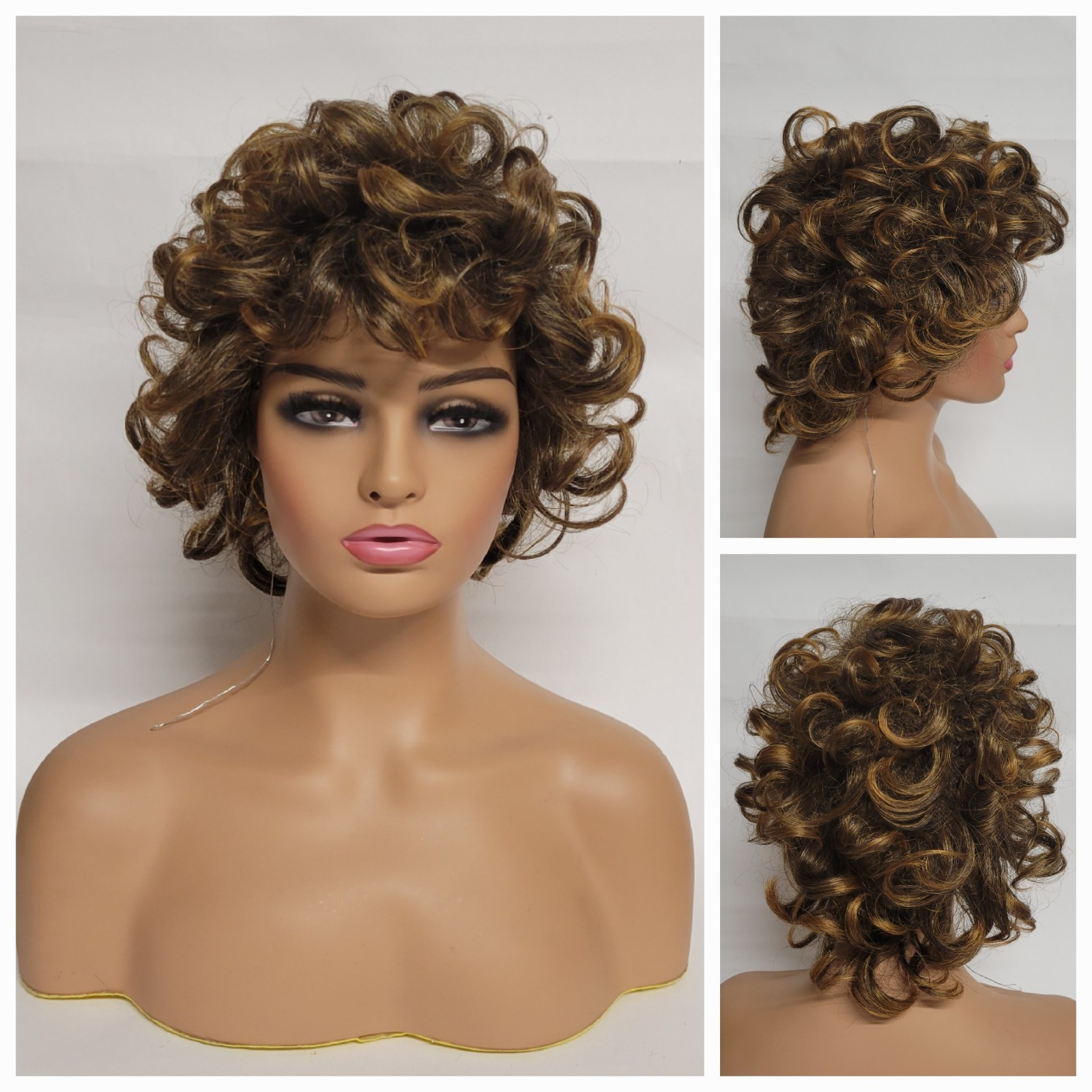 💕 BIG CURLY LAYERED SHORT WIG MIXED BLONDE RETRO PARTY DAILY 1990s WESTBAY