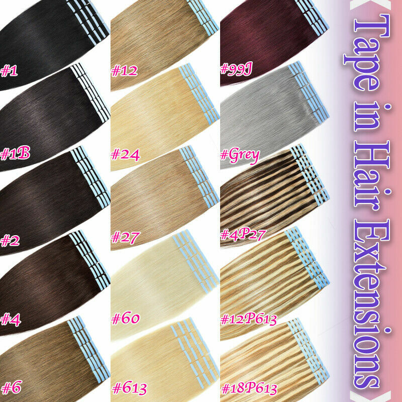 Double Sided Tape in Hair Extensions Seamless Skin Wefts Tape on Remy Human Hair