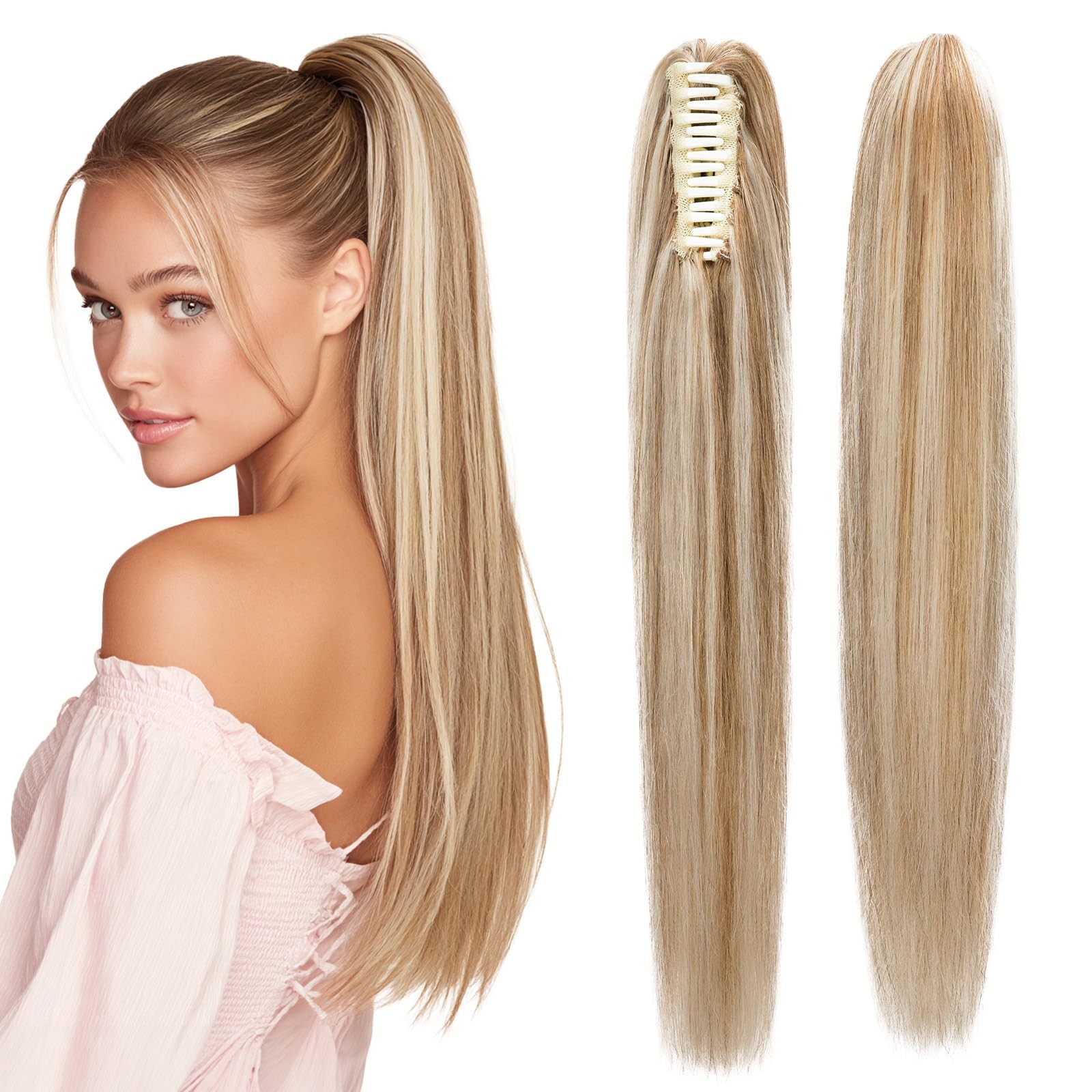 Segohair Human Hair Claw Clip Ponytail Extension 100 Real Human Hair Clip-In