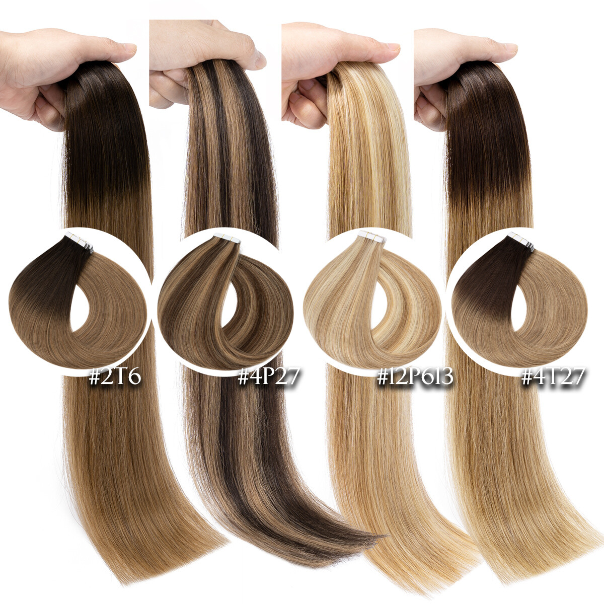 Skin Weft Human Hair Extentions Tape In Russian Real Remy THICK FULL HEAD Indian