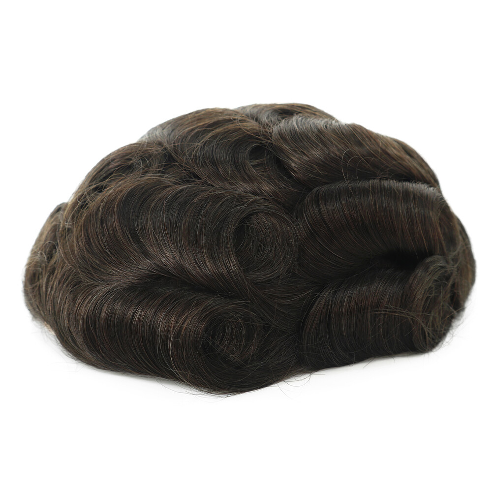 Mens Toupee Mono Lace Front Hair Replacement System Hairpiece Economy Shipping