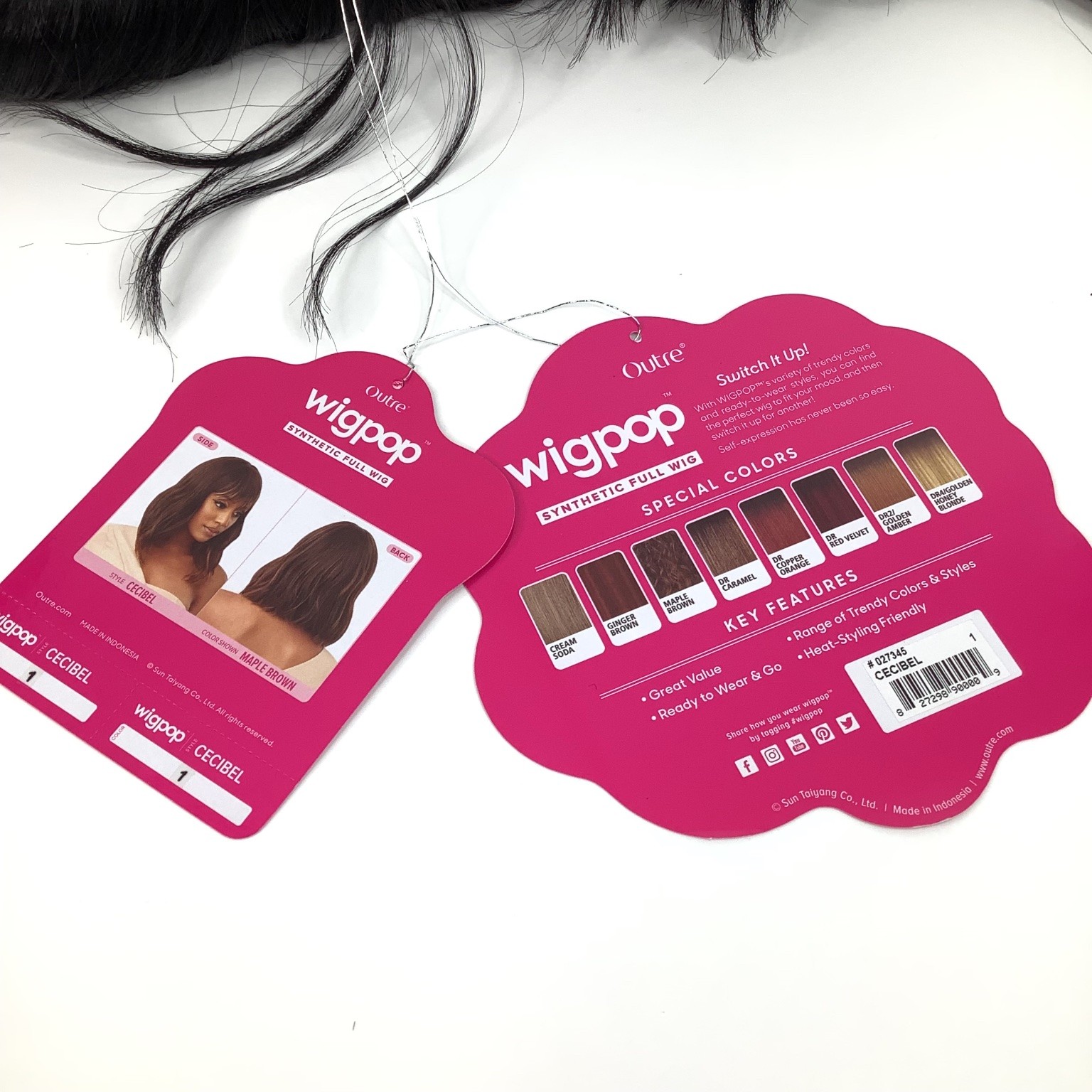 Outre wigpop CECIBEL Synthetic Full Wig Black Wavy Bob Heat Resistant