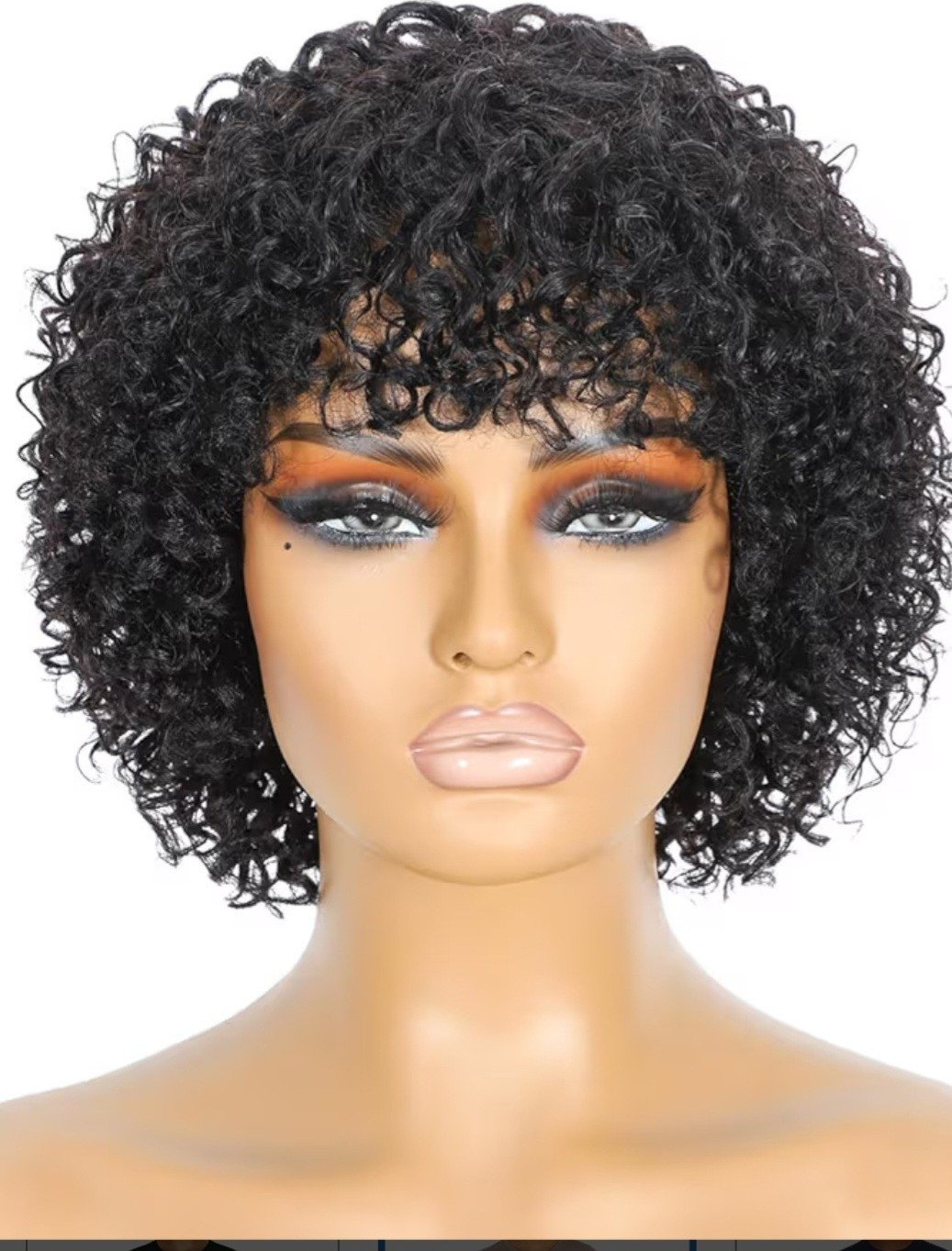 Curly Hair Wig Black 11-20 Inch Women Curly Texture Full Wig Fashion Style